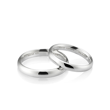 MR-II Oval band wedding ring Set 3.6mm & 3.2mm 14k White gold