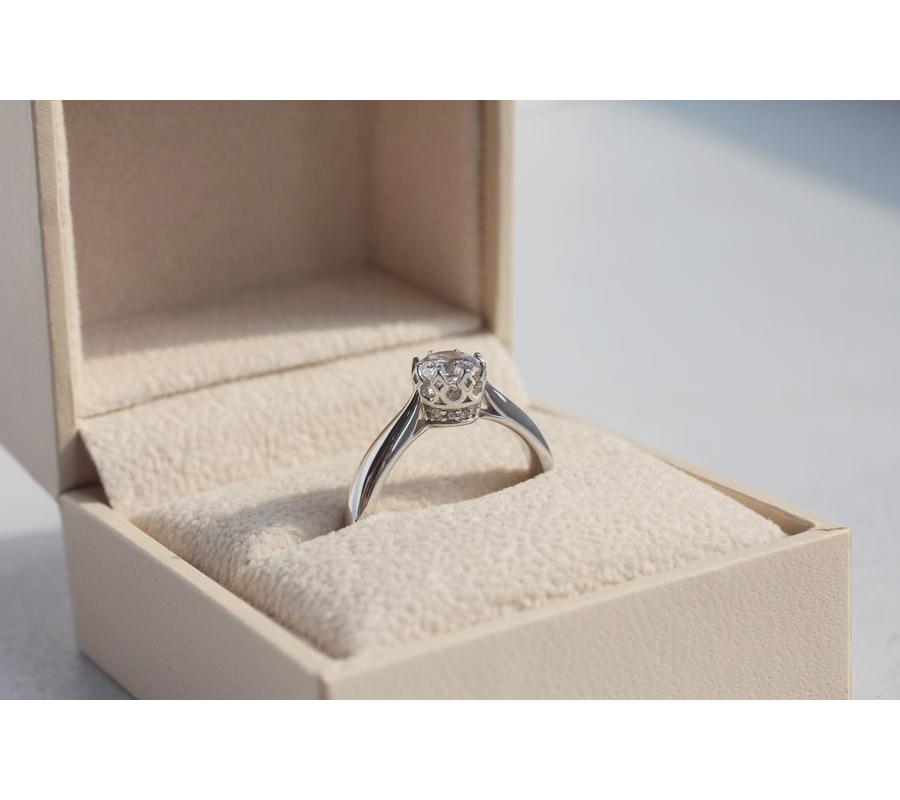 프리그 반지 14k 화이트골드 0.5ct