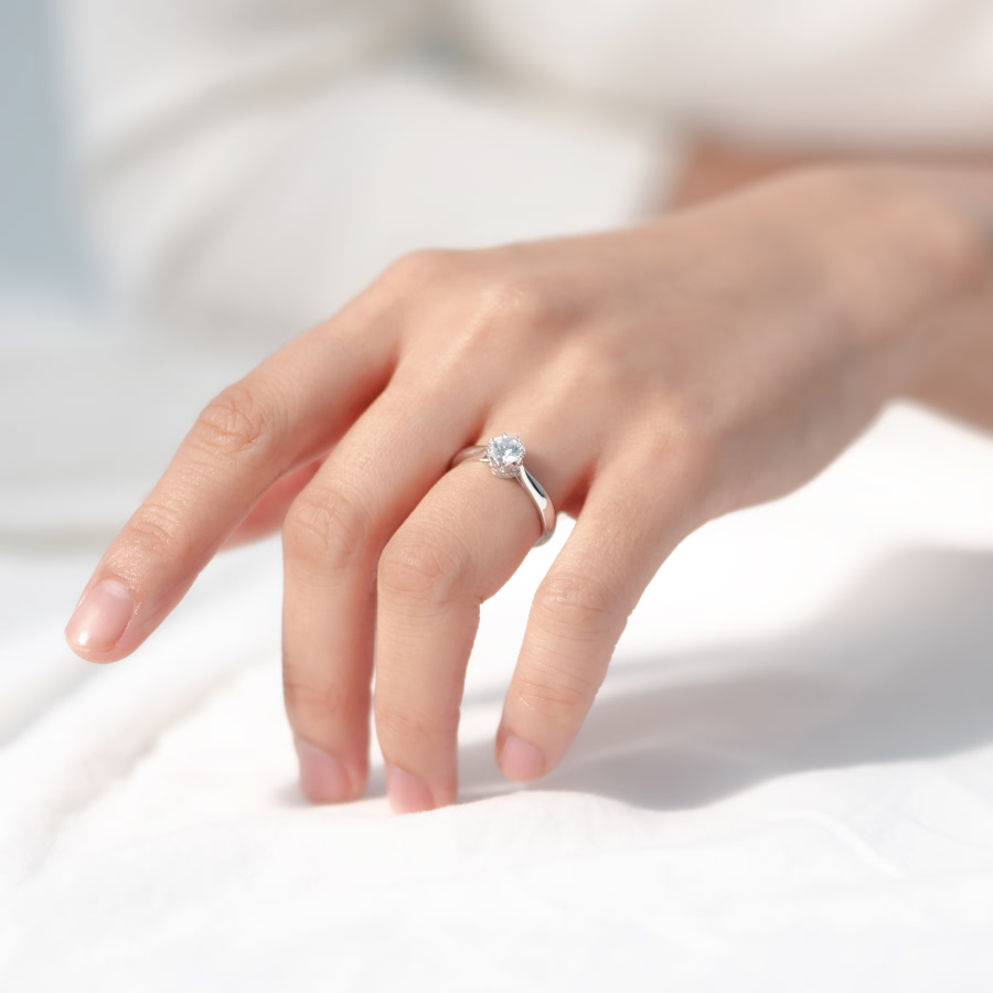 프리그 반지 14k 화이트골드 0.5ct