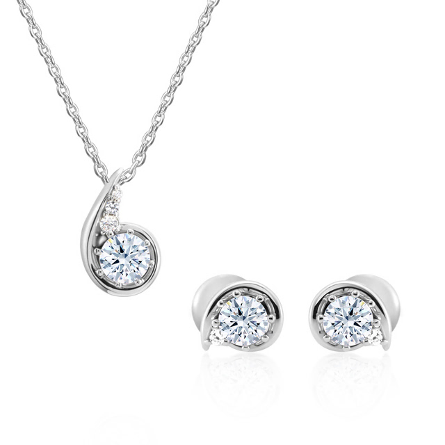 필리아II Set 14k 화이트골드 0.3ct & 0.25ct