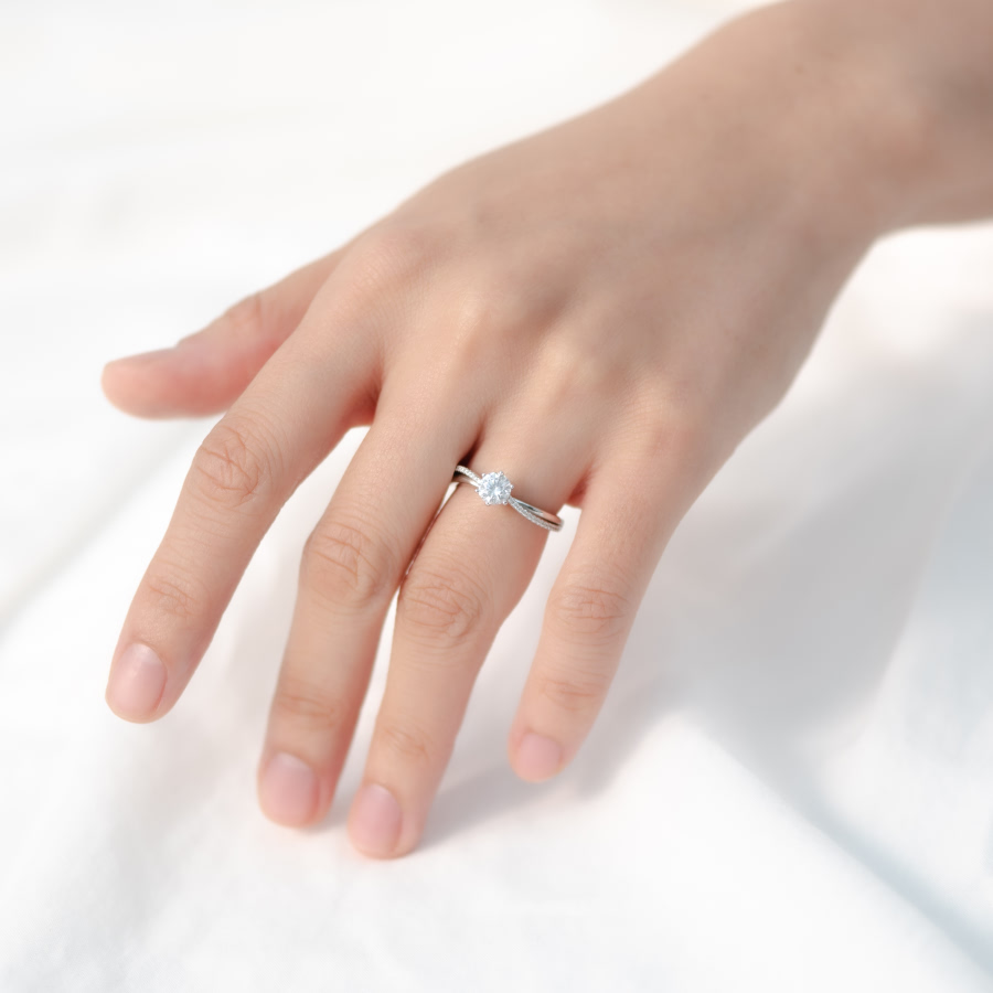 플뢰브 반지 14k 화이트골드 0.5ct