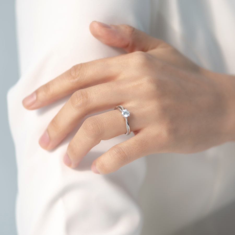 플뢰브 반지 14k 화이트골드 0.5ct