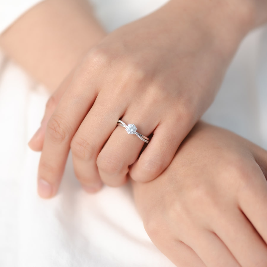 플뢰브 반지 14k 화이트골드 0.5ct