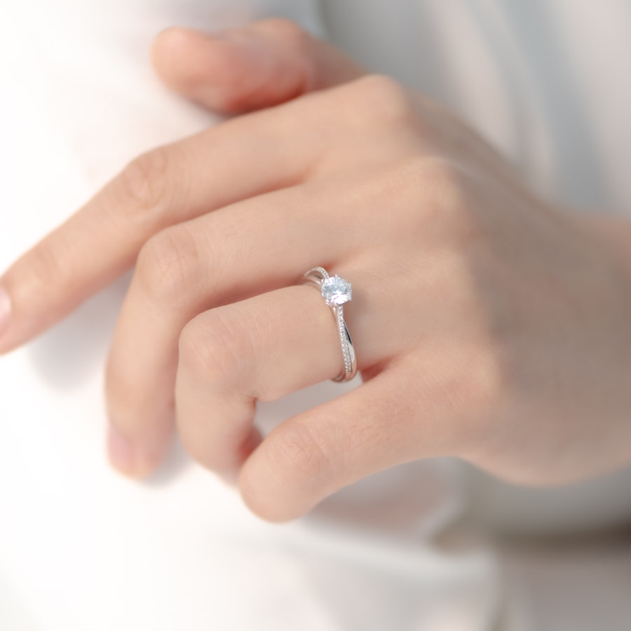 플뢰브 반지 14k 화이트골드 0.5ct