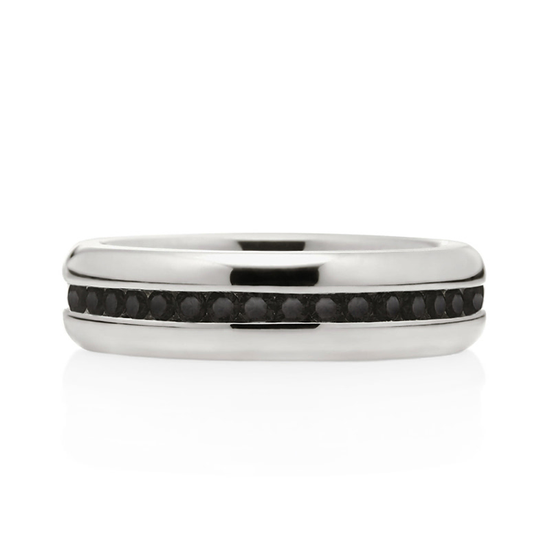 오벌프린세스링 14k 화이트골드 black CZ