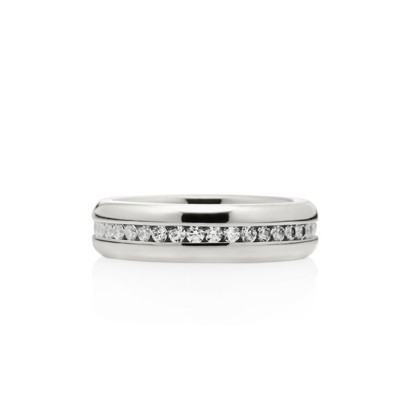 Oval princess band ring (M) CZ Sterling silver