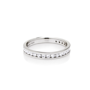 Princess band ring (L) CZ Sterling silver