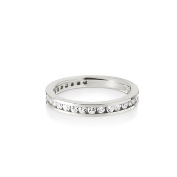 Princess wedding band ring (M) 14k White gold CZ