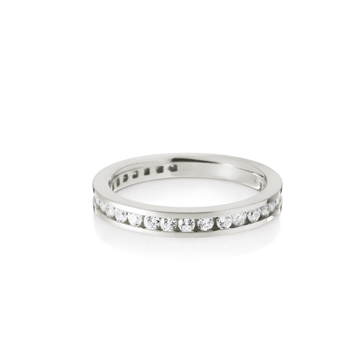 Princess band ring (M) CZ Sterling silver