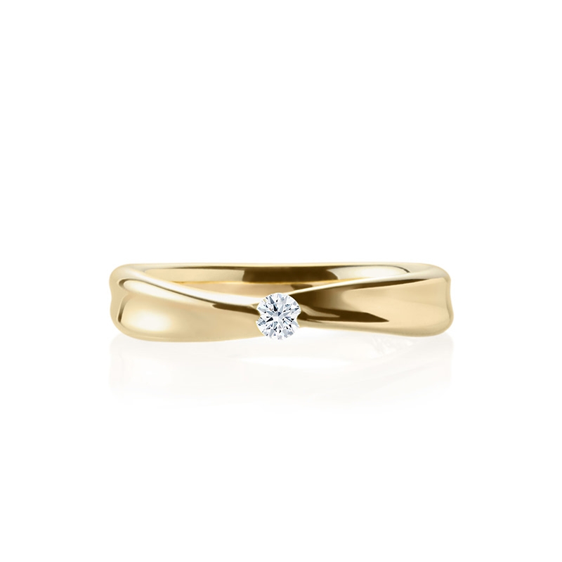 Infinity IV Solitaire ring (S) 14k gold CZ 0.1ct