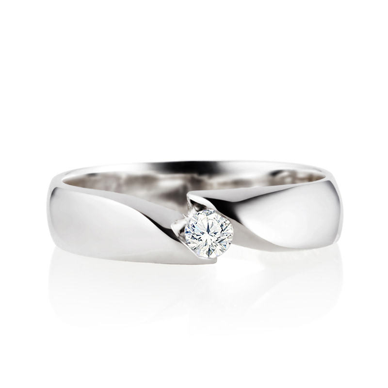 춘란 반지 (소) 14k 화이트골드 0.1ct