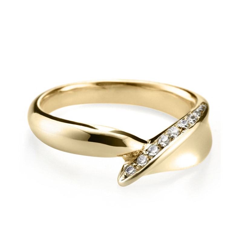 잎 반지 (소) 14k CZ