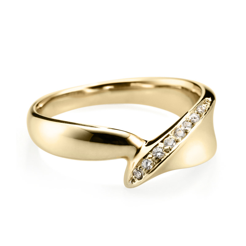 잎 반지 (중) 14k CZ