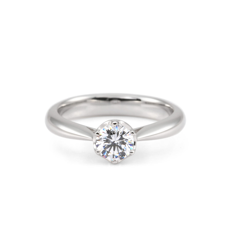 Frise ring 14k White gold CZ 0.5ct