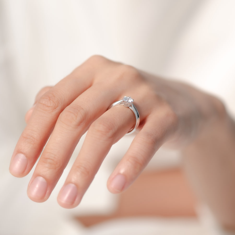 프리제 반지 14k 화이트골드 0.5ct