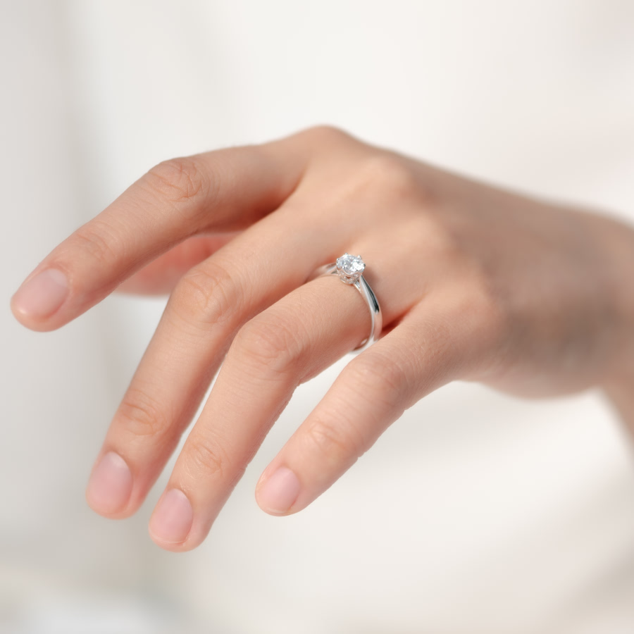 프리제 반지 14k 화이트골드 0.5ct