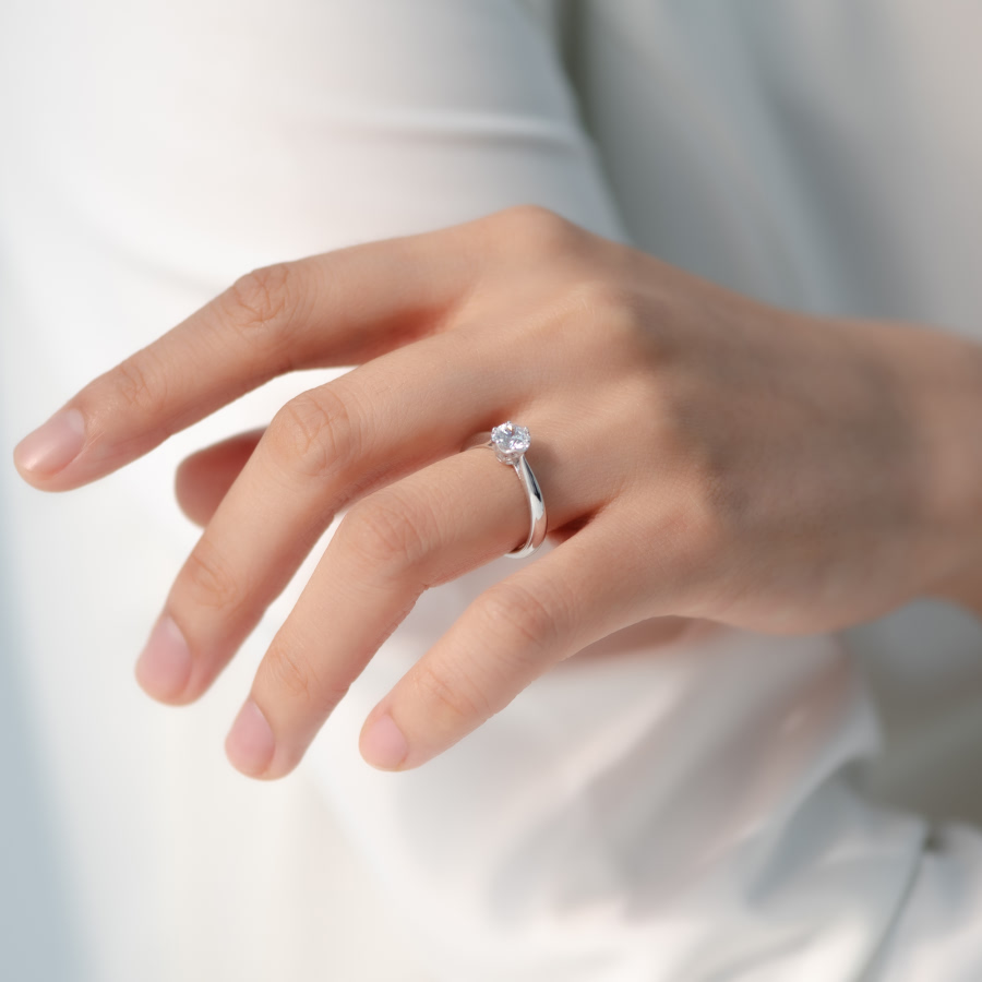 프리제 반지 14k 화이트골드 0.5ct