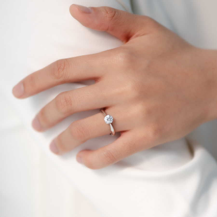 프리제 반지 14k 화이트골드 0.5ct