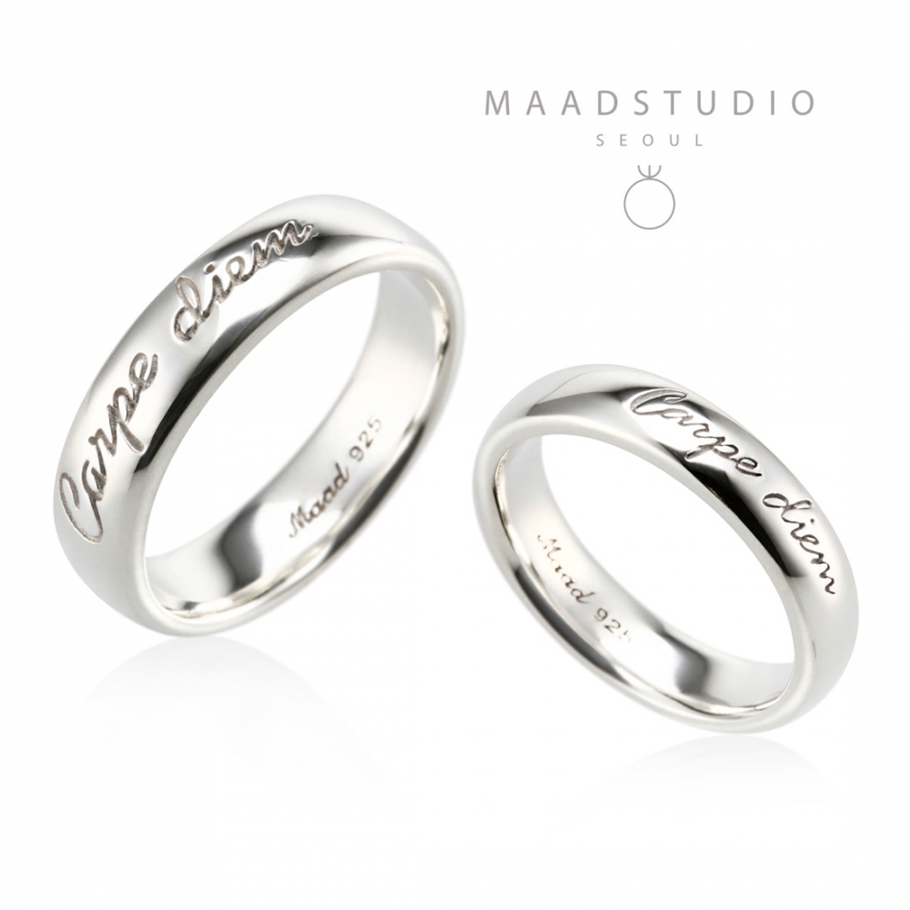 Carpediem couple ring Set (L&M) Sterling silver