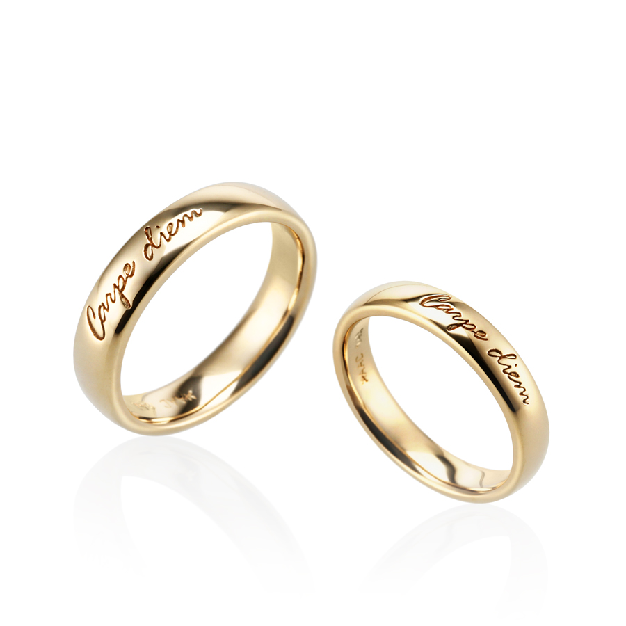 Carpediem wedding ring Set (L&M) 14k gold