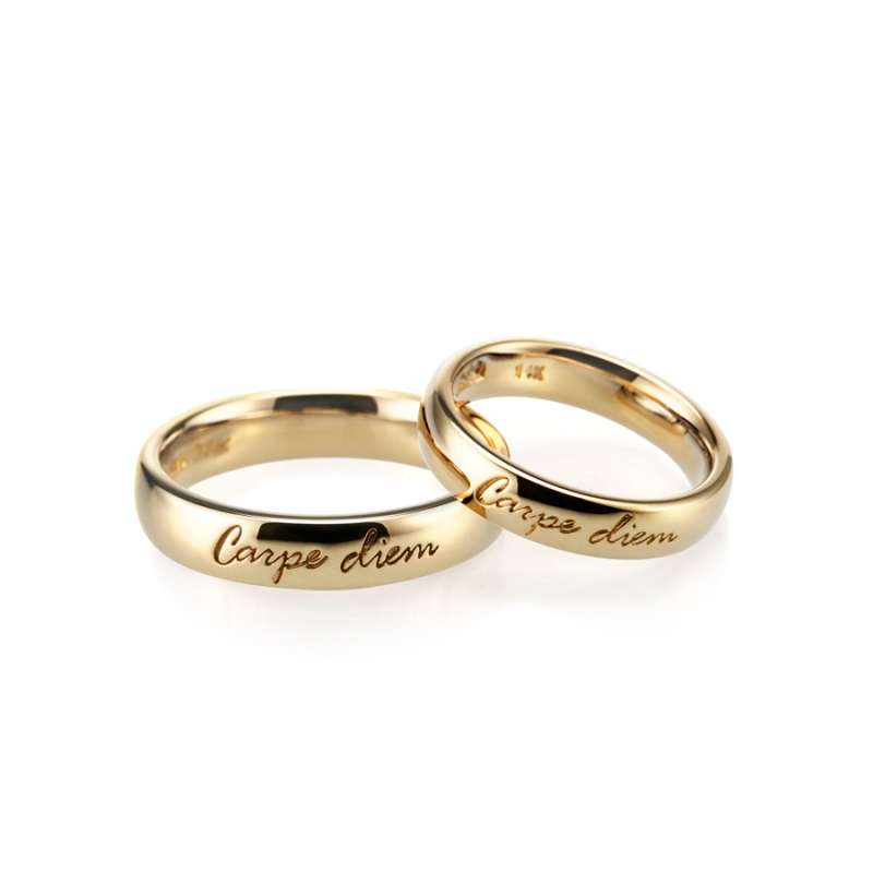 Carpediem wedding ring Set (L&M) 14k gold