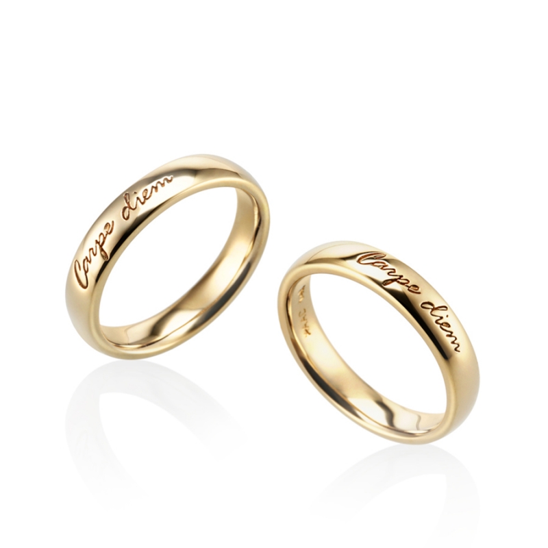 Carpediem wedding ring Set (M&M) 14k gold