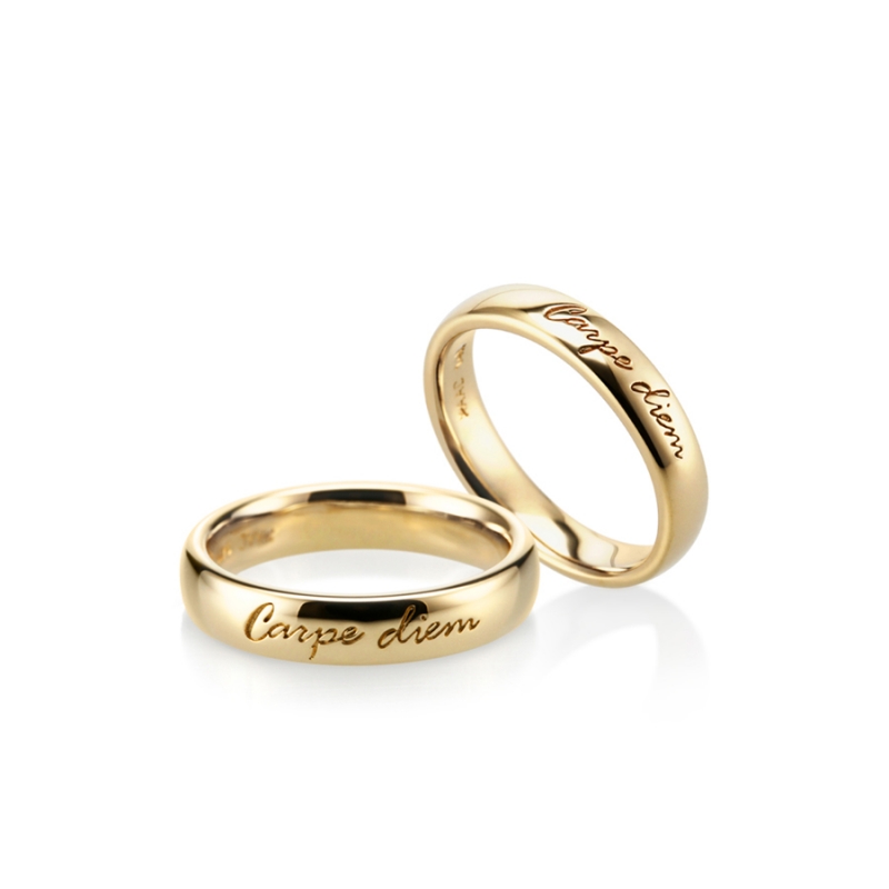 Carpediem wedding ring Set (M&M) 14k gold