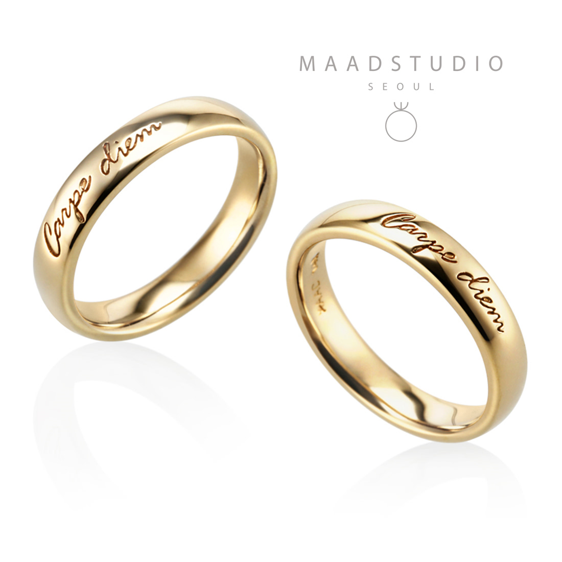 Carpediem wedding ring Set (M&M) 14k gold