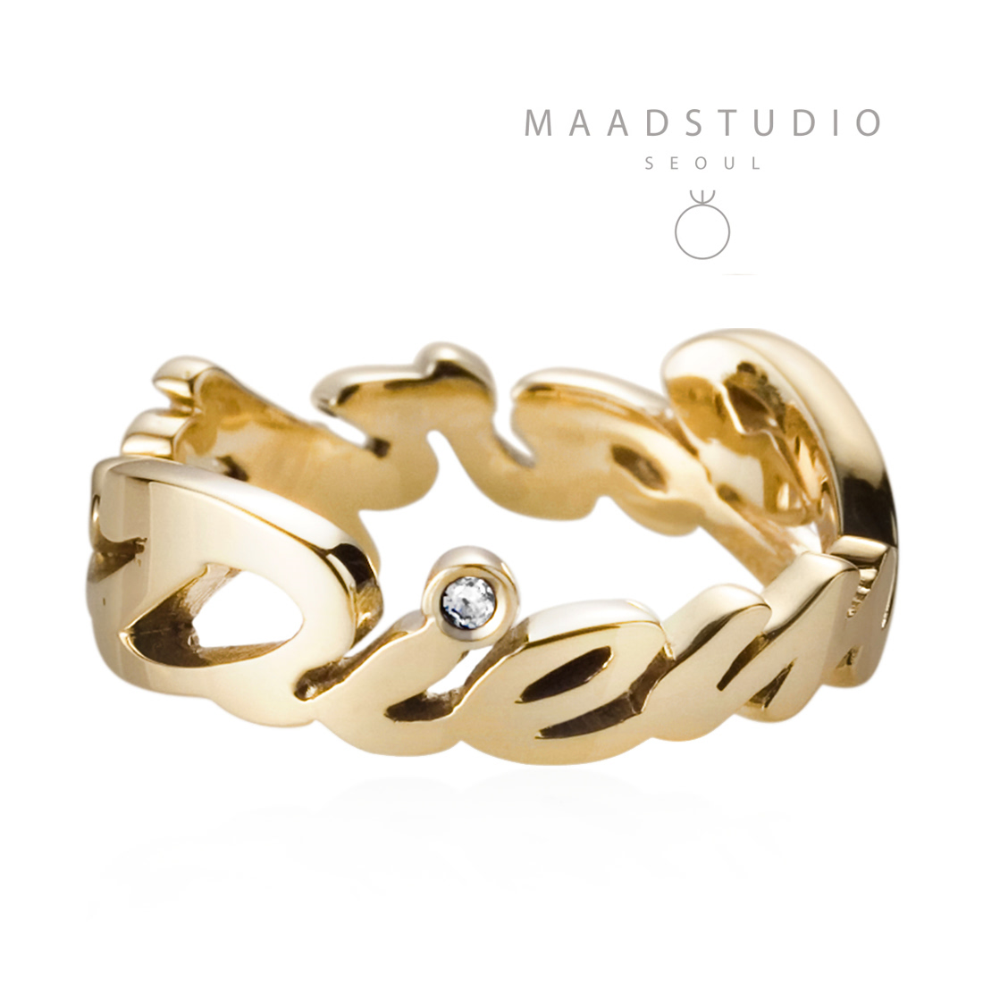 Carpediem II Logo ring (Woman) 14k gold
