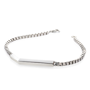 Check II bracelet (L) 3mm Sterling silver