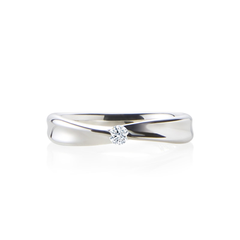 Infinity IV Solitaire ring (S) 14k White gold CZ 0.1ct
