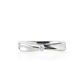 Infinity IV Solitaire ring (S) 14k White gold CZ 0.1ct