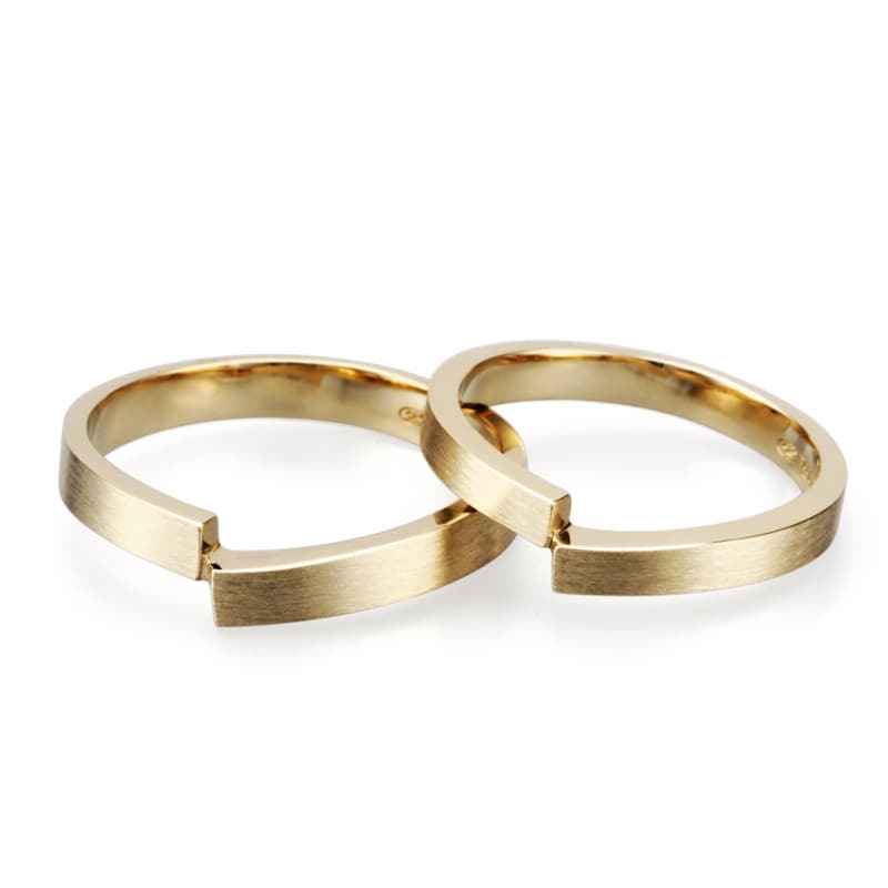Encounter MG wedding ring Set (M&S) 14k gold hairline