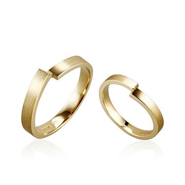 Encounter MG wedding ring Set (M&S) 14k gold hairline