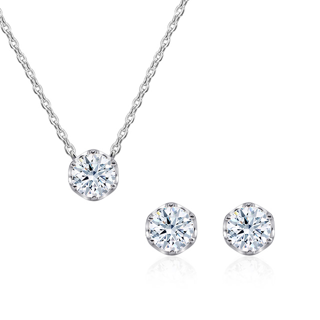 프리제 Set 14k 화이트골드 0.3ct & 0.25ct