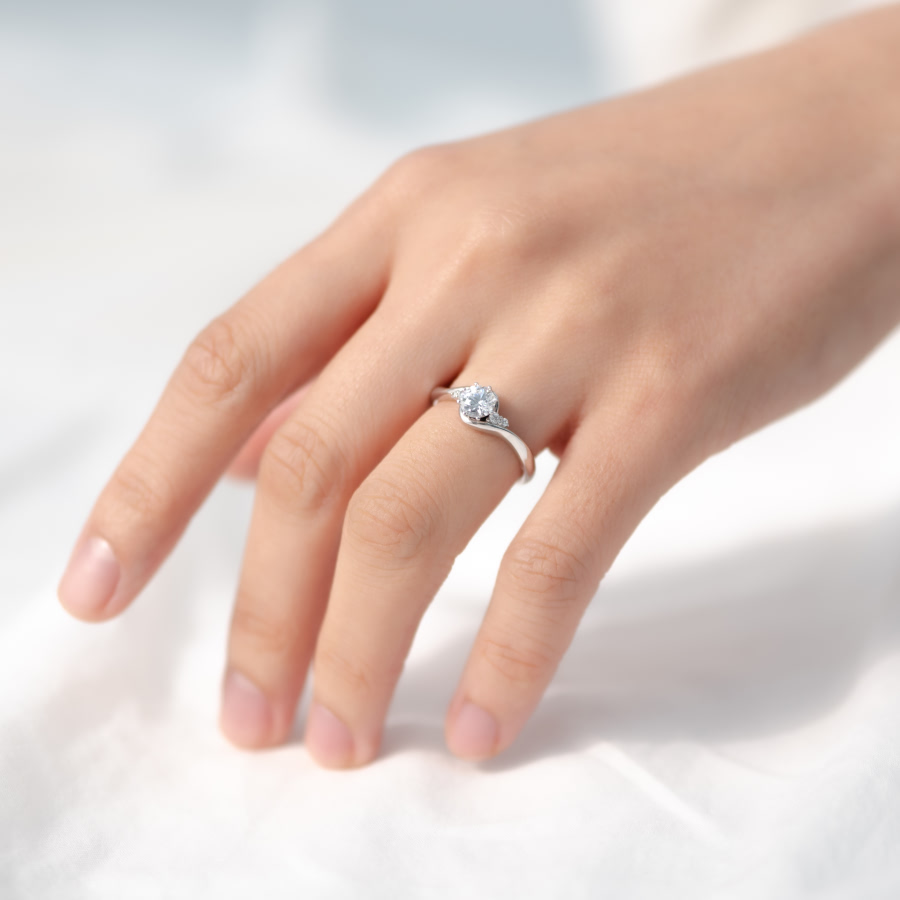 필리아II 반지 14k 화이트골드 0.5ct