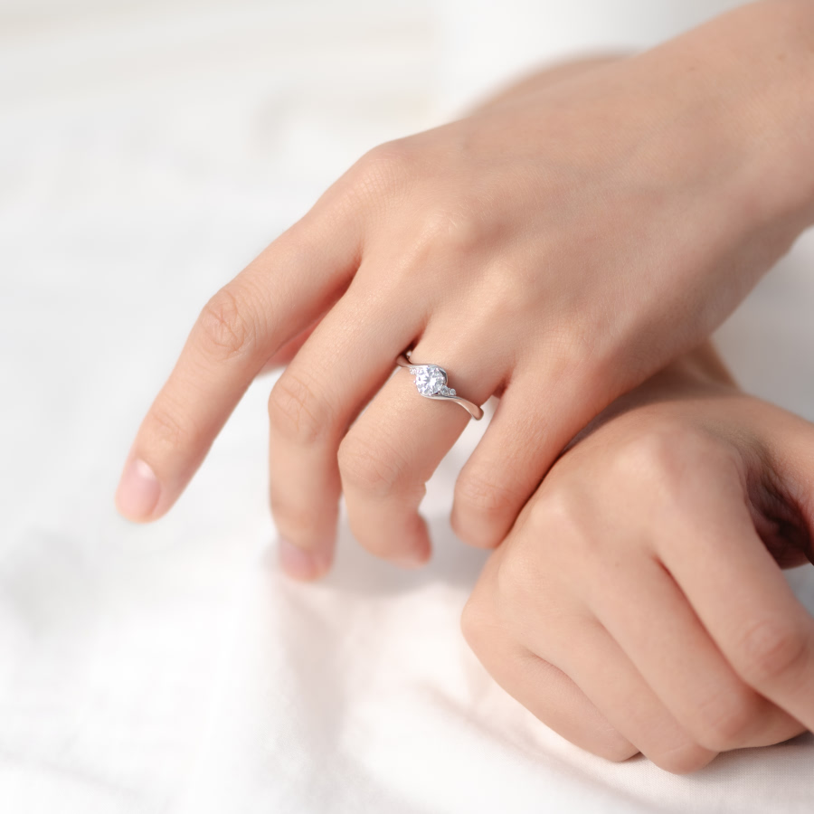 필리아II 반지 14k 화이트골드 0.5ct