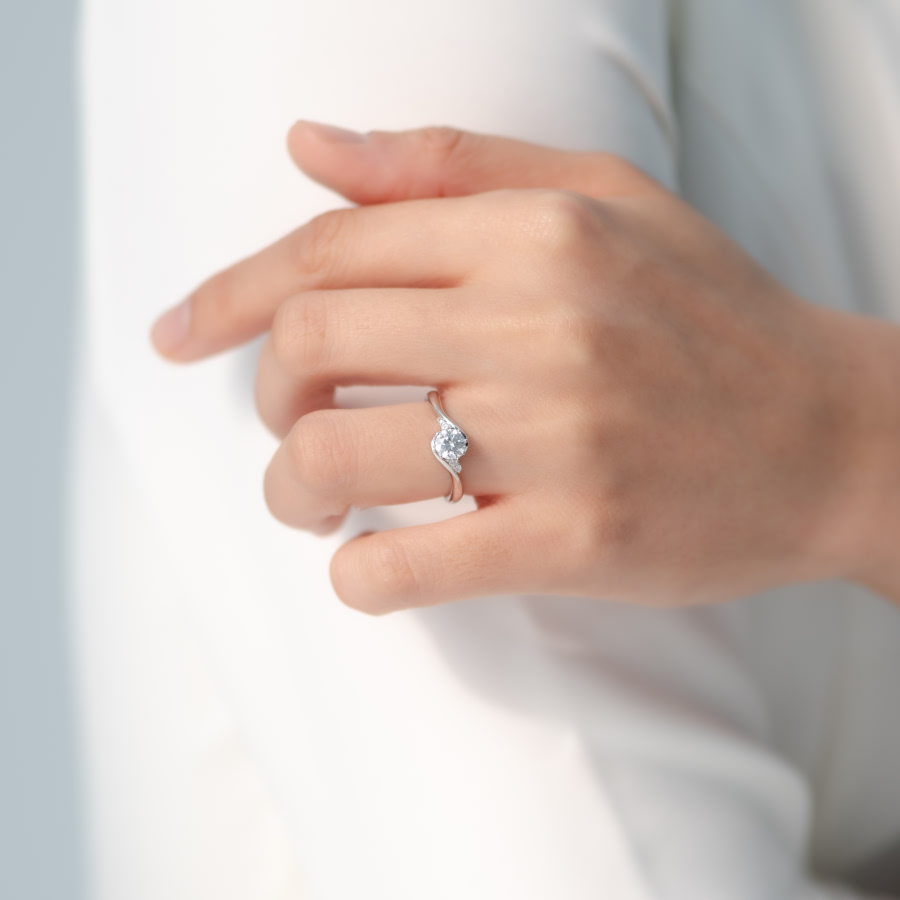 필리아II 반지 14k 화이트골드 0.5ct