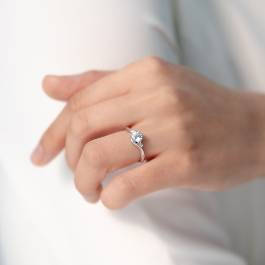 필리아II 반지 14k 화이트골드 0.5ct