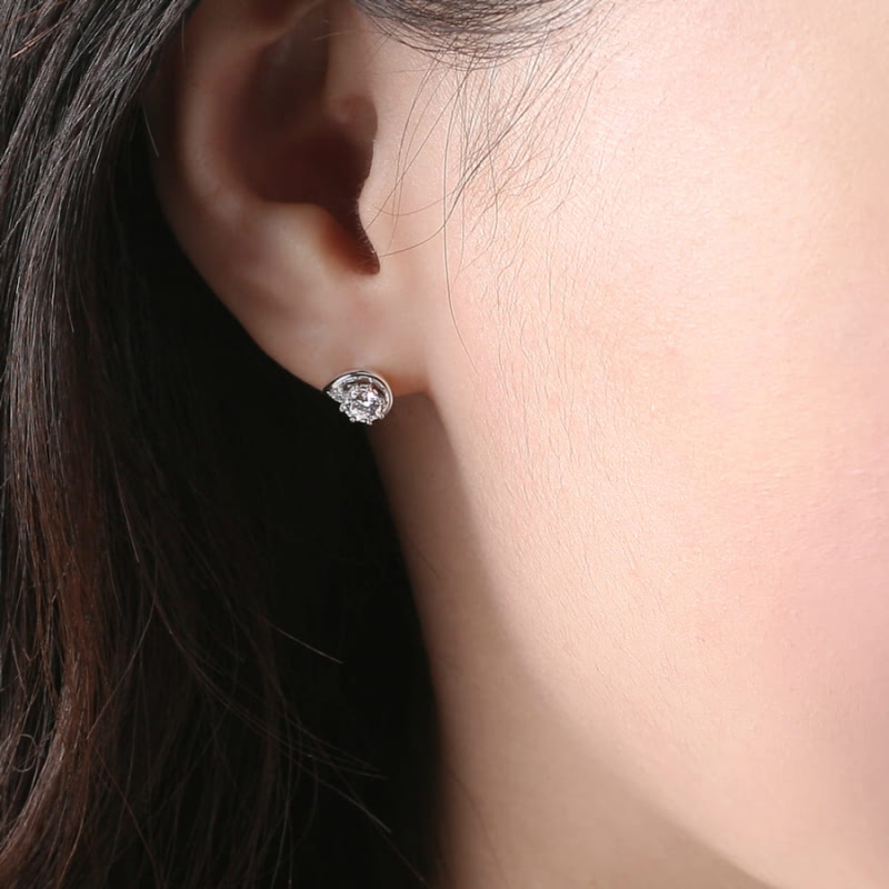 Philia II earring 14k White gold CZ 0.25ct