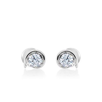 Philia II earring 14k White gold CZ 0.25ct