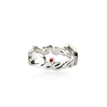 Carpediem II Logo ring (Woman) garnet Sterling silver