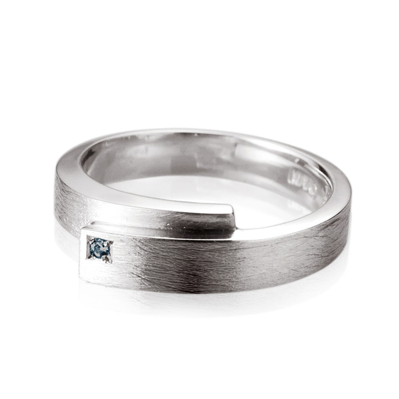 커버링 HV (소) Silver_925 hairline, blue diamond