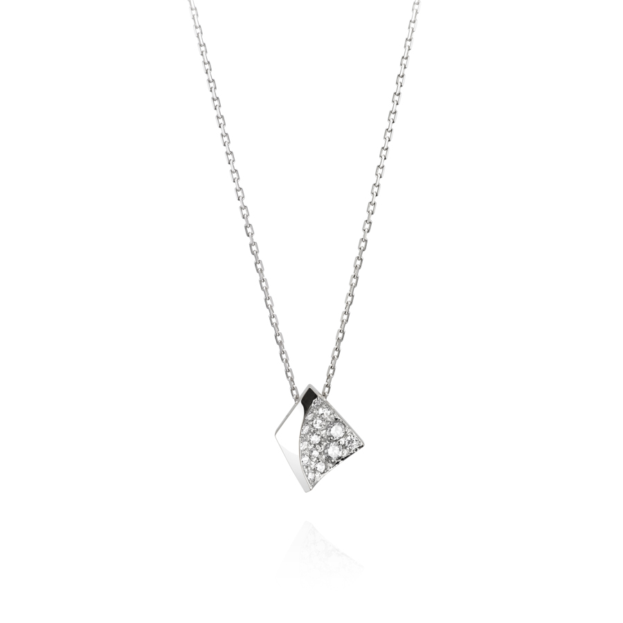 Crystalloid pendant (S) 14k White gold CZ