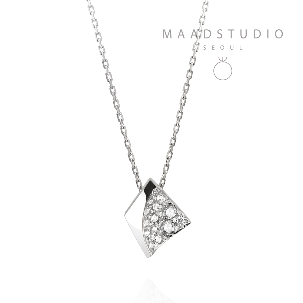 Crystalloid pendant (S) 14k White gold CZ