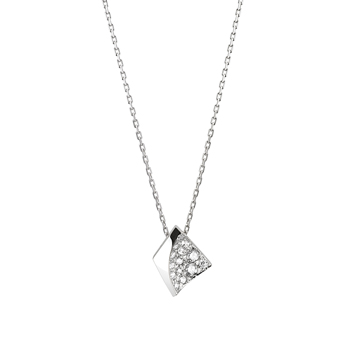 Crystalloid pendant (S) 14k White gold CZ