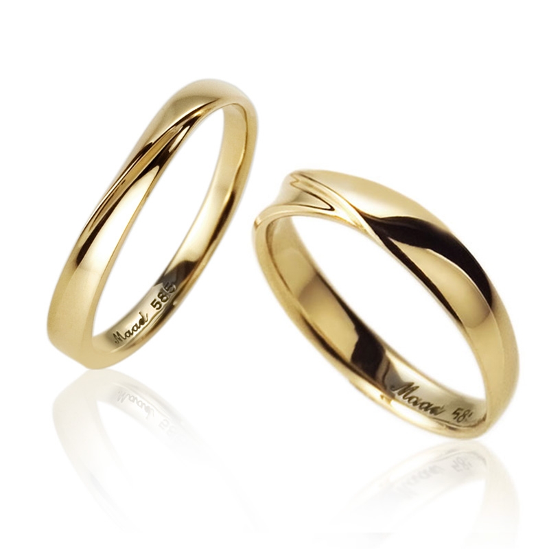 Infinity I wedding ring Set (M&S) 14k gold
