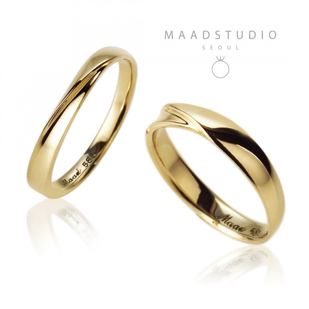 Infinity I wedding ring Set (M&S) 14k gold