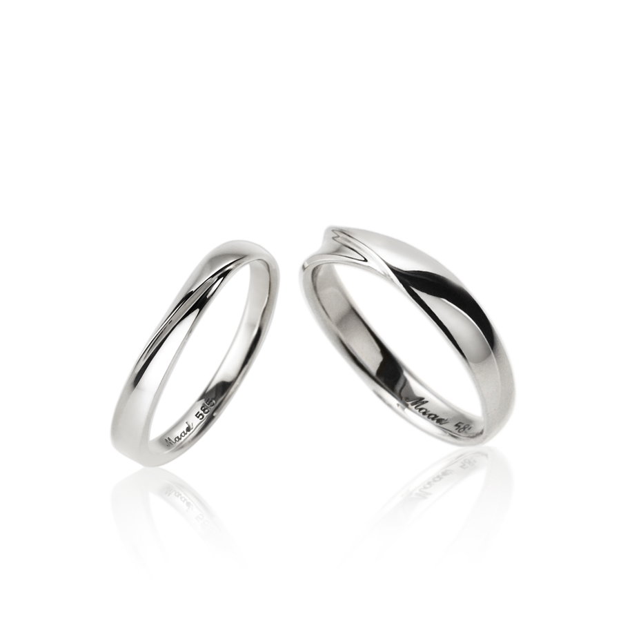 Infinity I wedding ring Set (M&S) 14k White gold