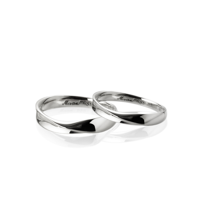 Infinity I wedding ring Set (M&S) 14k White gold